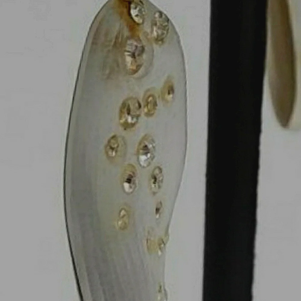 Alexis Bittar Champagne Lucite and Crystal Drop Earrings - Picture 3 of 10